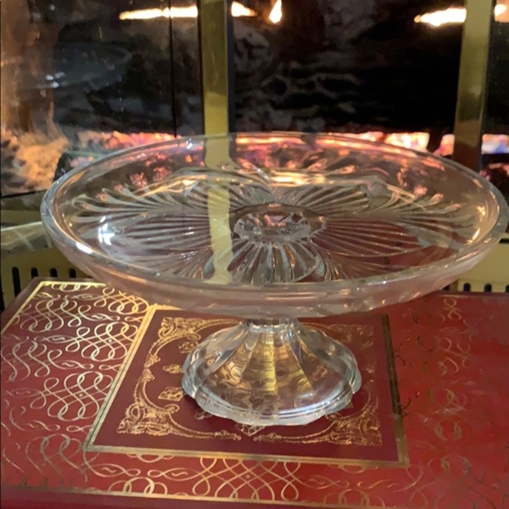 Laura glass mini cake plate